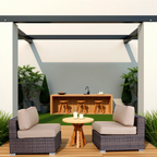 28" Wide Armless Outdoor Chairs with Cushions (Set of 2)