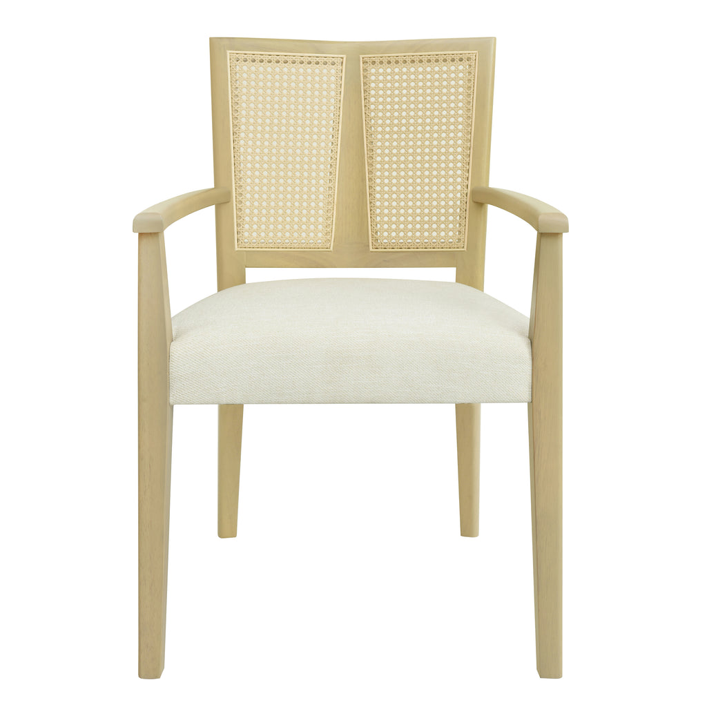 Arm Dining Chair Set of 2 - Light Ash & Beige