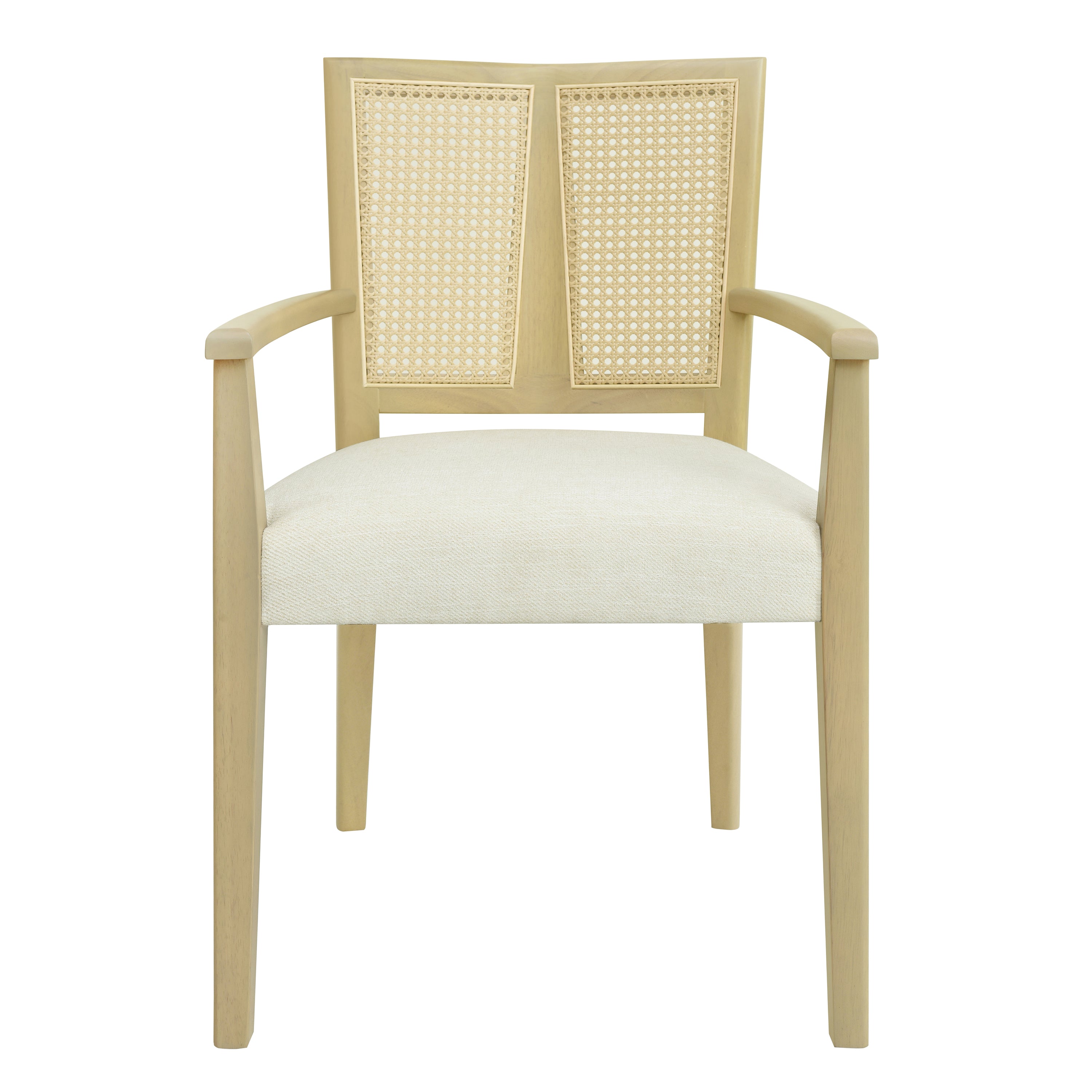 Arm Dining Chair Set of 2 - Light Ash & Beige