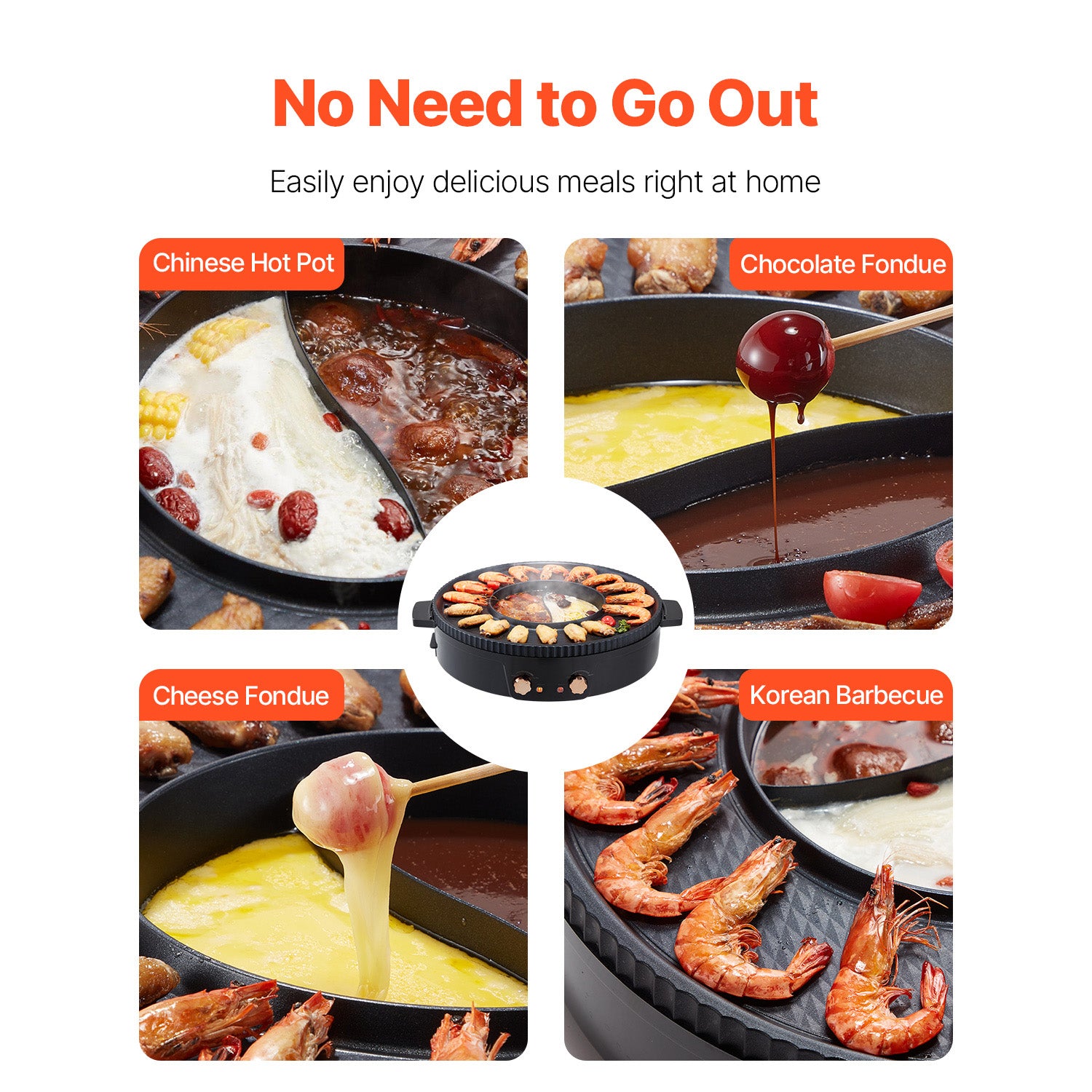 Hot Pot with Grill 1800W 2-in-1 Electric Smokeless Grill