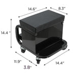 Rolling Creeper Garage/Shop Seat with Three Built-in Drawers