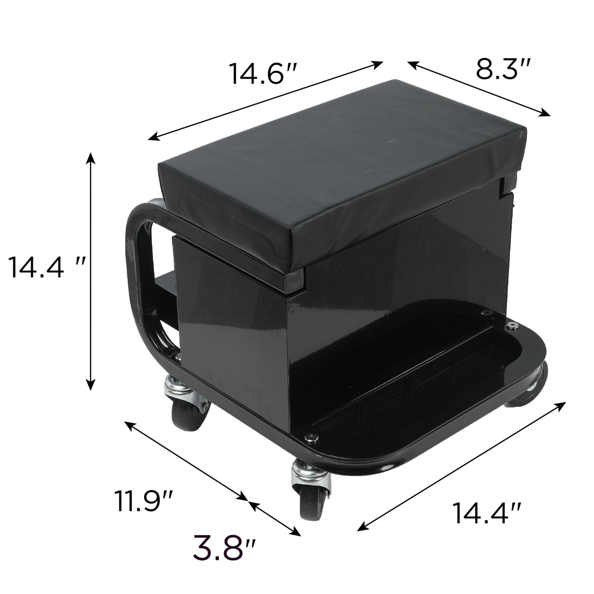 Rolling Creeper Garage/Shop Seat with Three Built-in Drawers