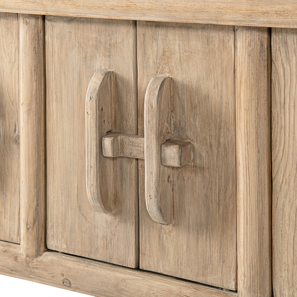 Rowan 78.5" Solid Reclaimed Pine Sideboard with Lower Shelf Heritage Light