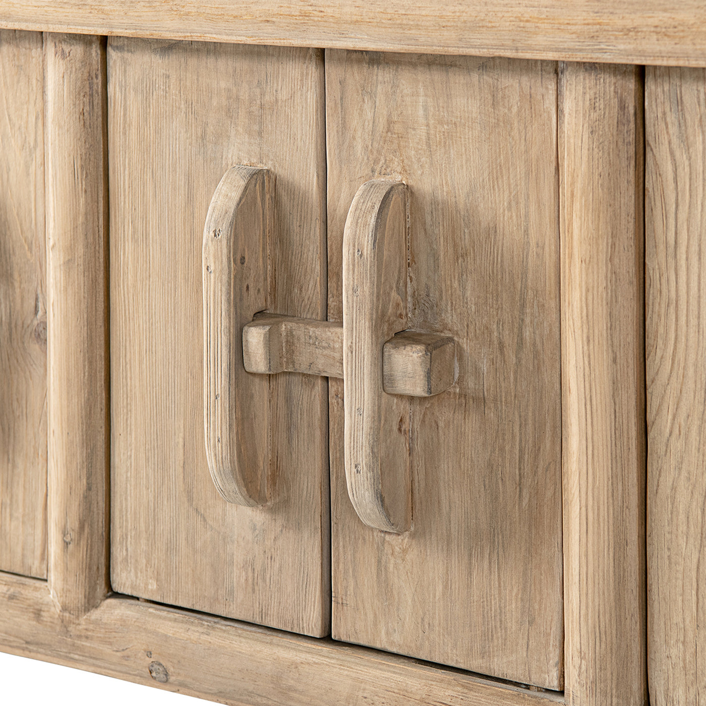 Rowan 78.5" Solid Reclaimed Pine Sideboard with Lower Shelf Heritage Light