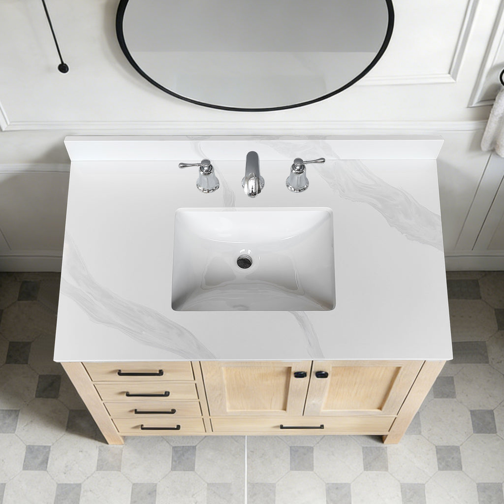 37-Inch Quartz Bathroom Vanity Top