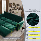 Chesterfield 3-in-1 Velvet Convertible Sleeper Sofa Bed