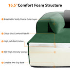 106" Teddy Fabric No Assembly Sofa with L-Shaped Chaise