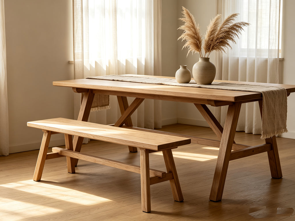 55" Farmhouse Wood Bench