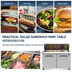 Orikool 60 IN Commercial Refrigerators Sandwich & Salad Prep Table