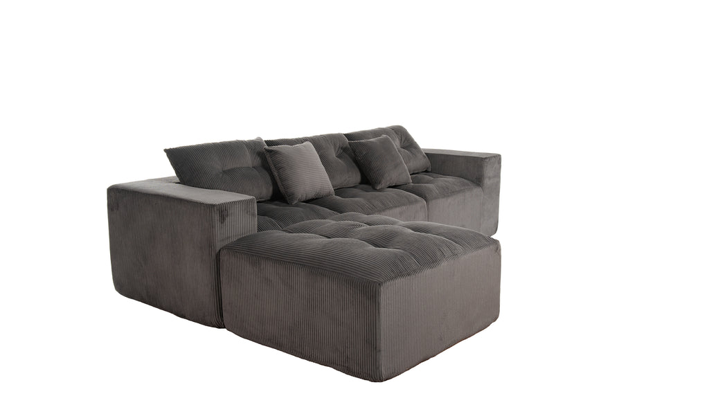 101" L-Shaped Modular Compression Sofa, Gray