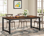 71" Industrial Dining Table for 6-8 People - Rustic