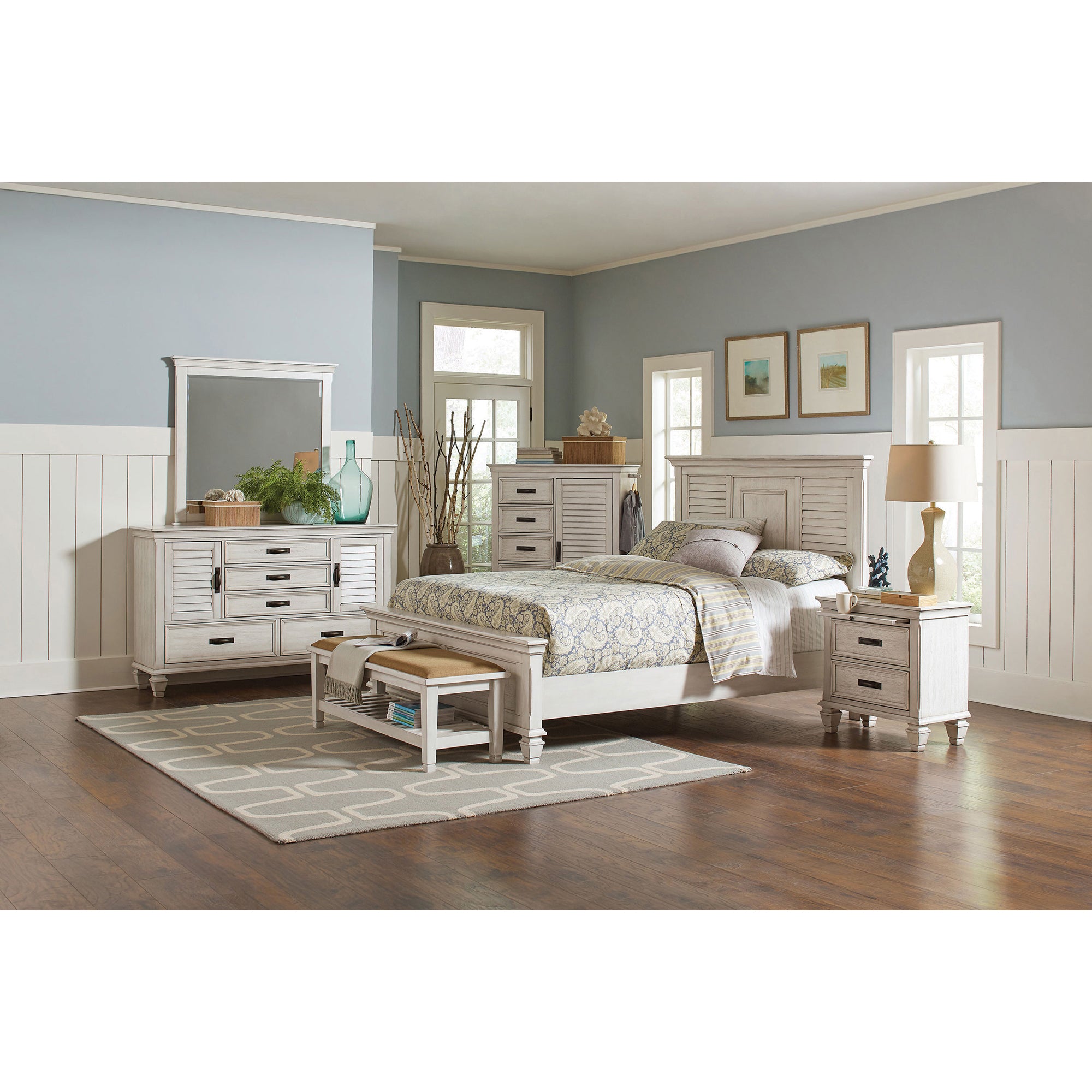 Hazelwood Distressed Wood Panel Bed