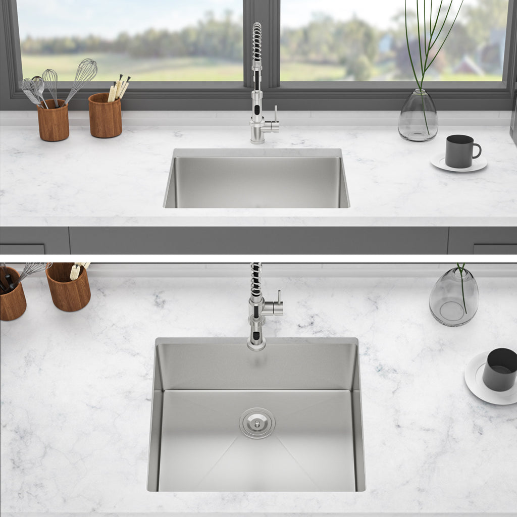 25 Inch Undermount Kitchen Sink - 16 Gauge Stainless Steel