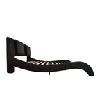 Faux Leather Upholstered Platform Bed Frame with LED Lighting