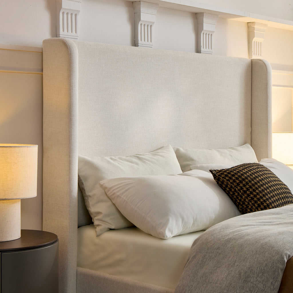 Carmen Upholstered Wingback Bed