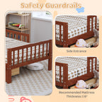Twin Size Bed with Headboard Storage Rack, Two Under-Bed Drawers