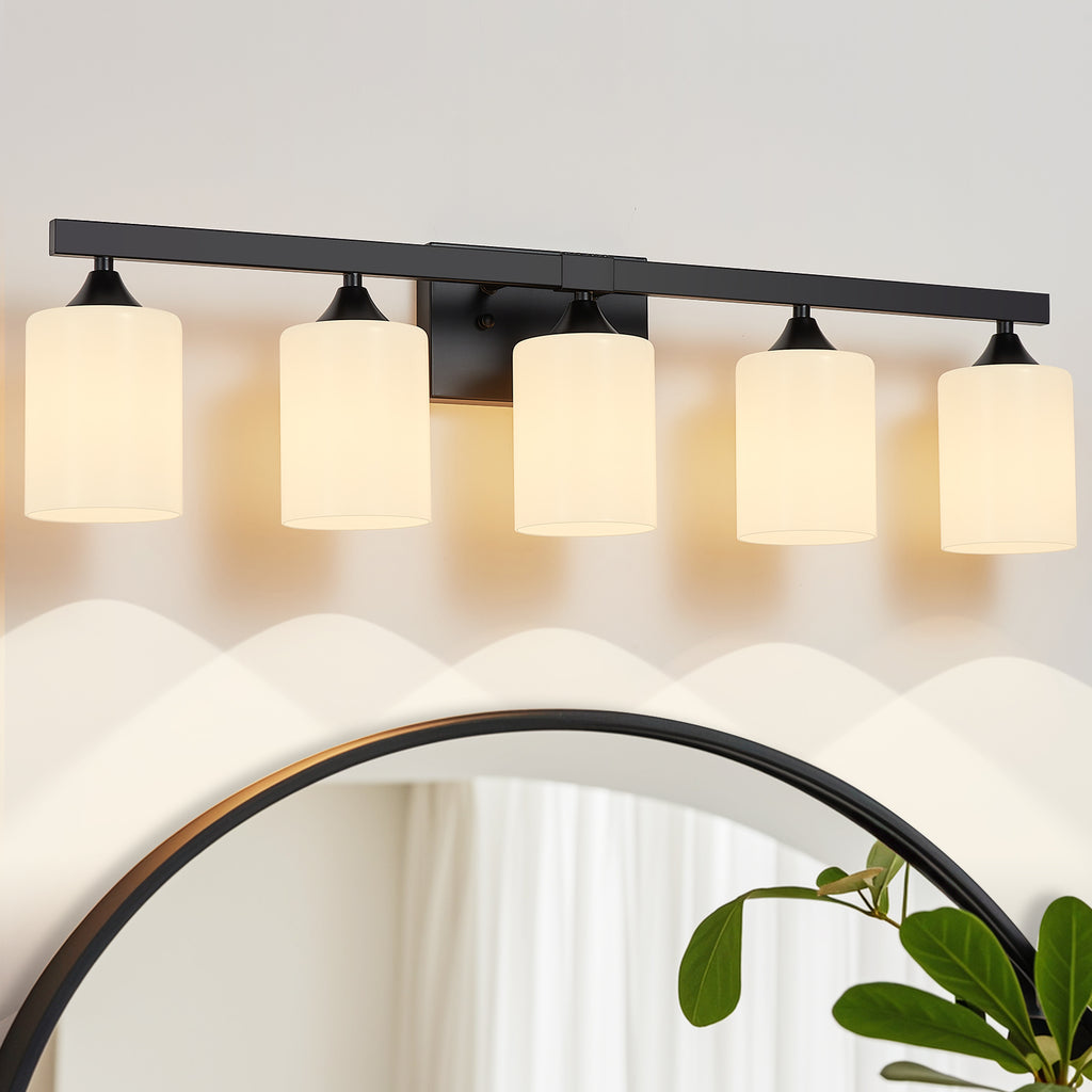 5-Light Matte Bathroom Vanity Wall Light