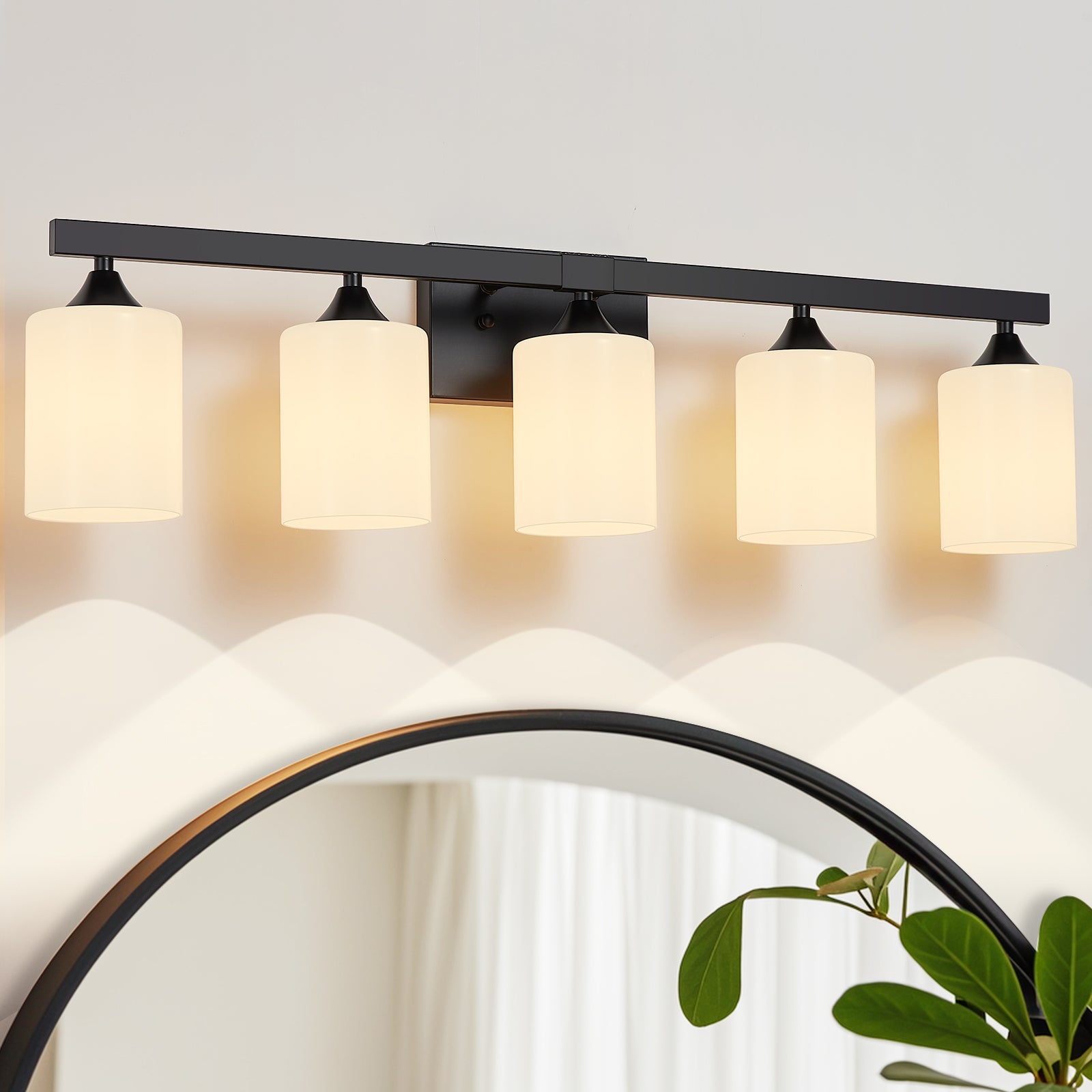 5-Light Matte Bathroom Vanity Wall Light