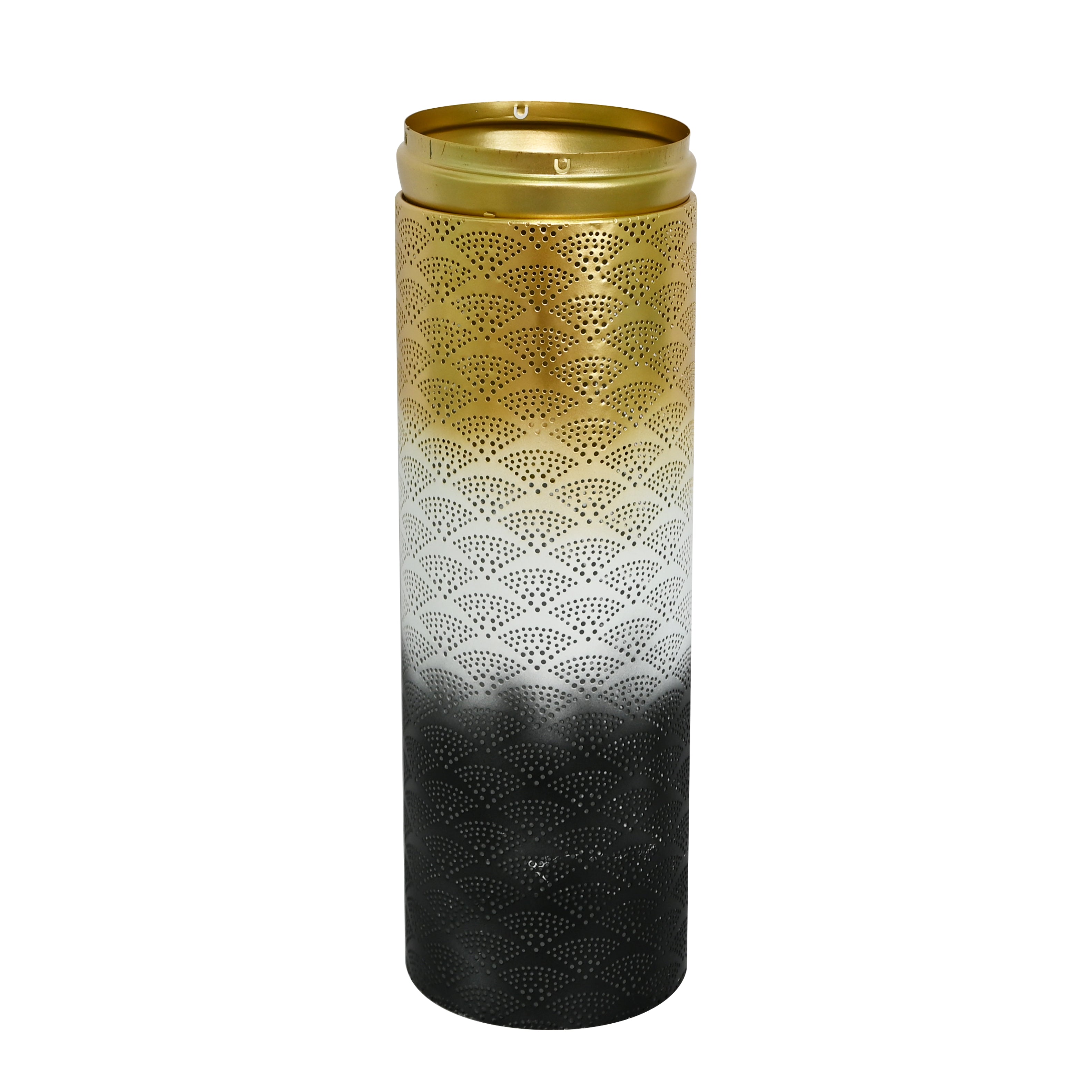 Decorative Metal Vases Set of 3, Leaf Pattern Floor Vases