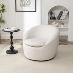 Winnie Modern Teddy Fabric Barrel Chair, 360° Swivel