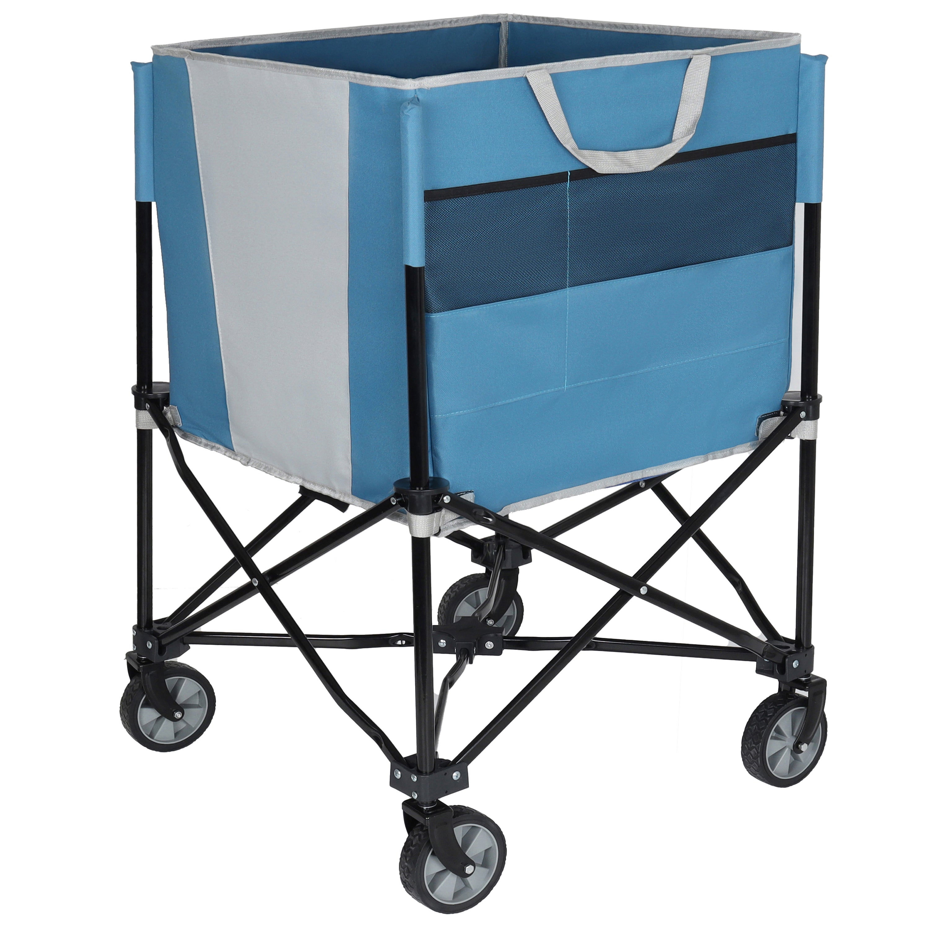 Rolling Ball Storage Cart with Wheels, Blue/Gray