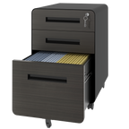 3-Drawer Mobile File Cabinet with Lock
