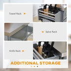 HOMCOM Rolling Kitchen Island with Storage
