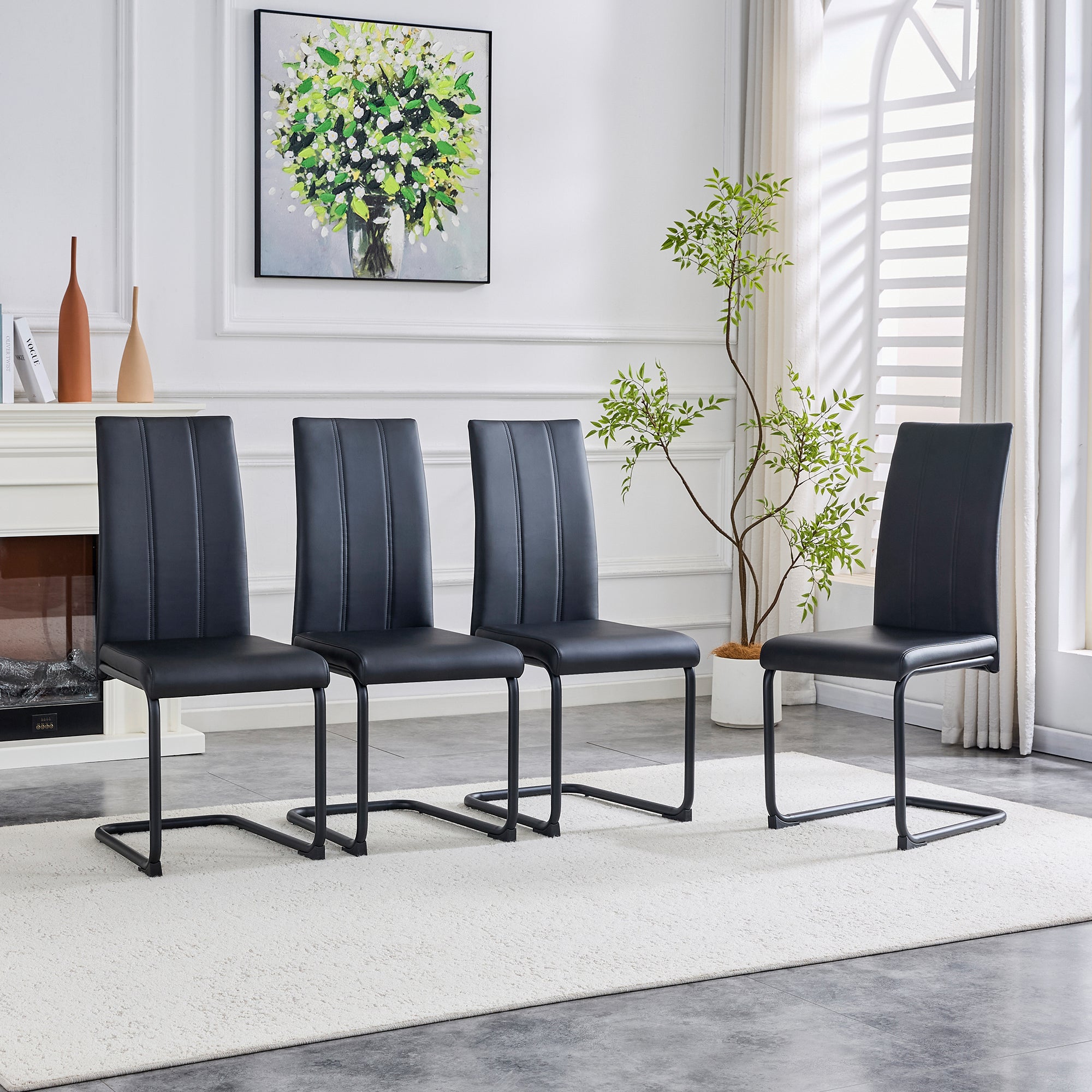2-Pack PU Upholstered Dining Chairs