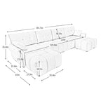 4-Seater Sofa Set with 2 Ottomans