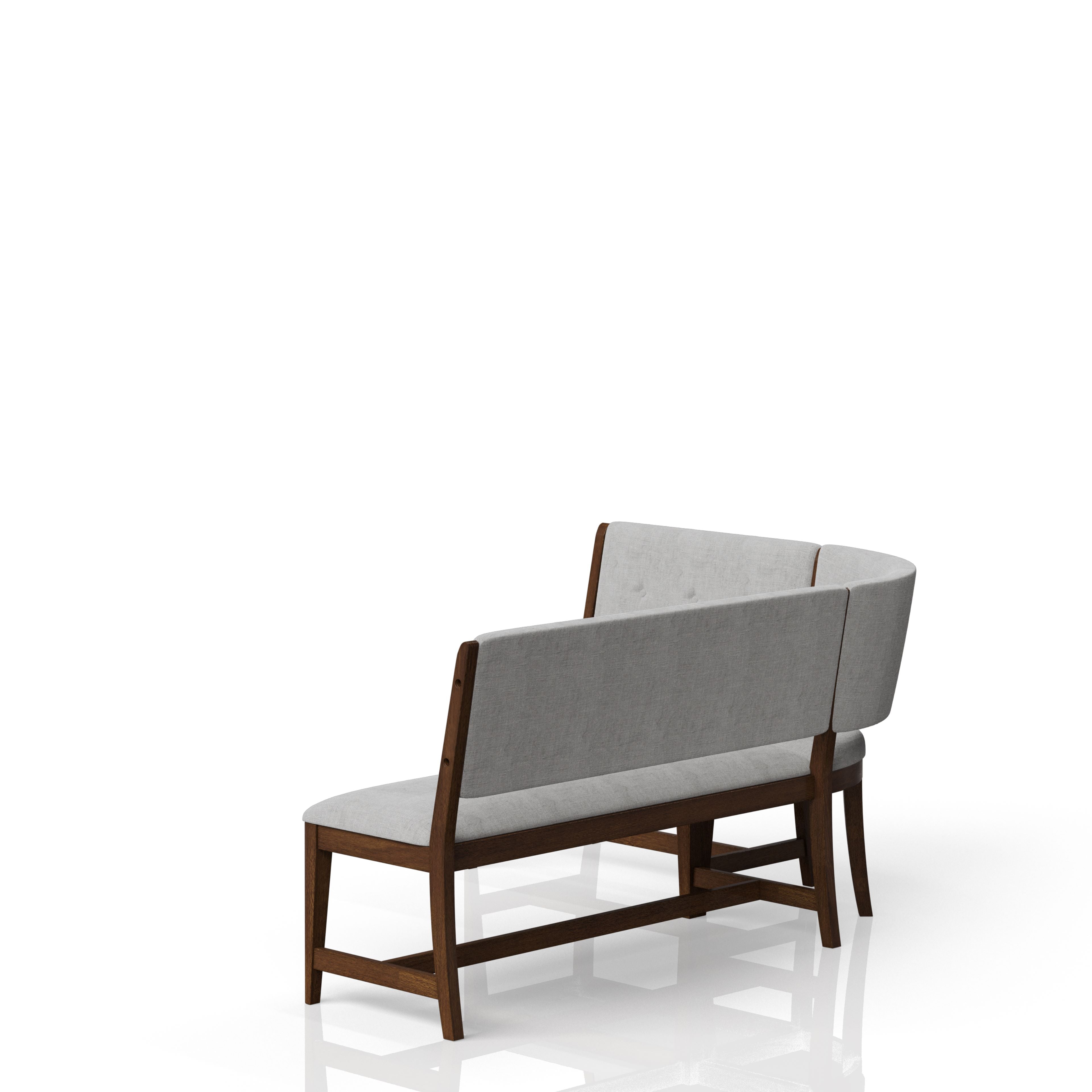 Curved Dining Bench - Mid-Century Modern Upholstered Design