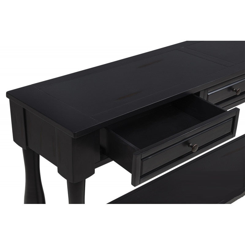 63" Long Console Table with Drawers and Shelf