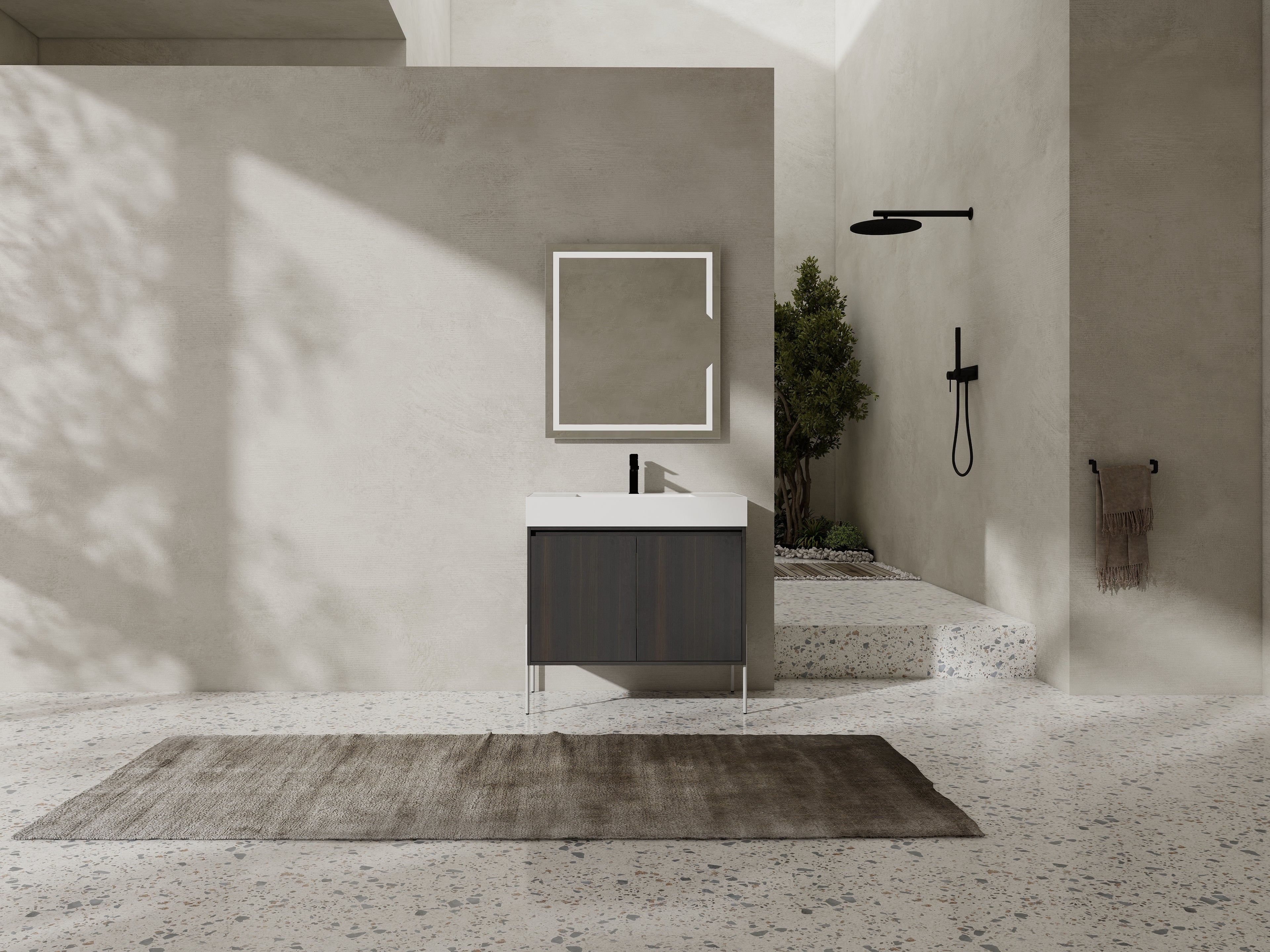 36" Freestanding Bathroom Vanity with Resin Sink