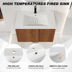 30" Wall-Mounted Bathroom Vanity with Sink Combo