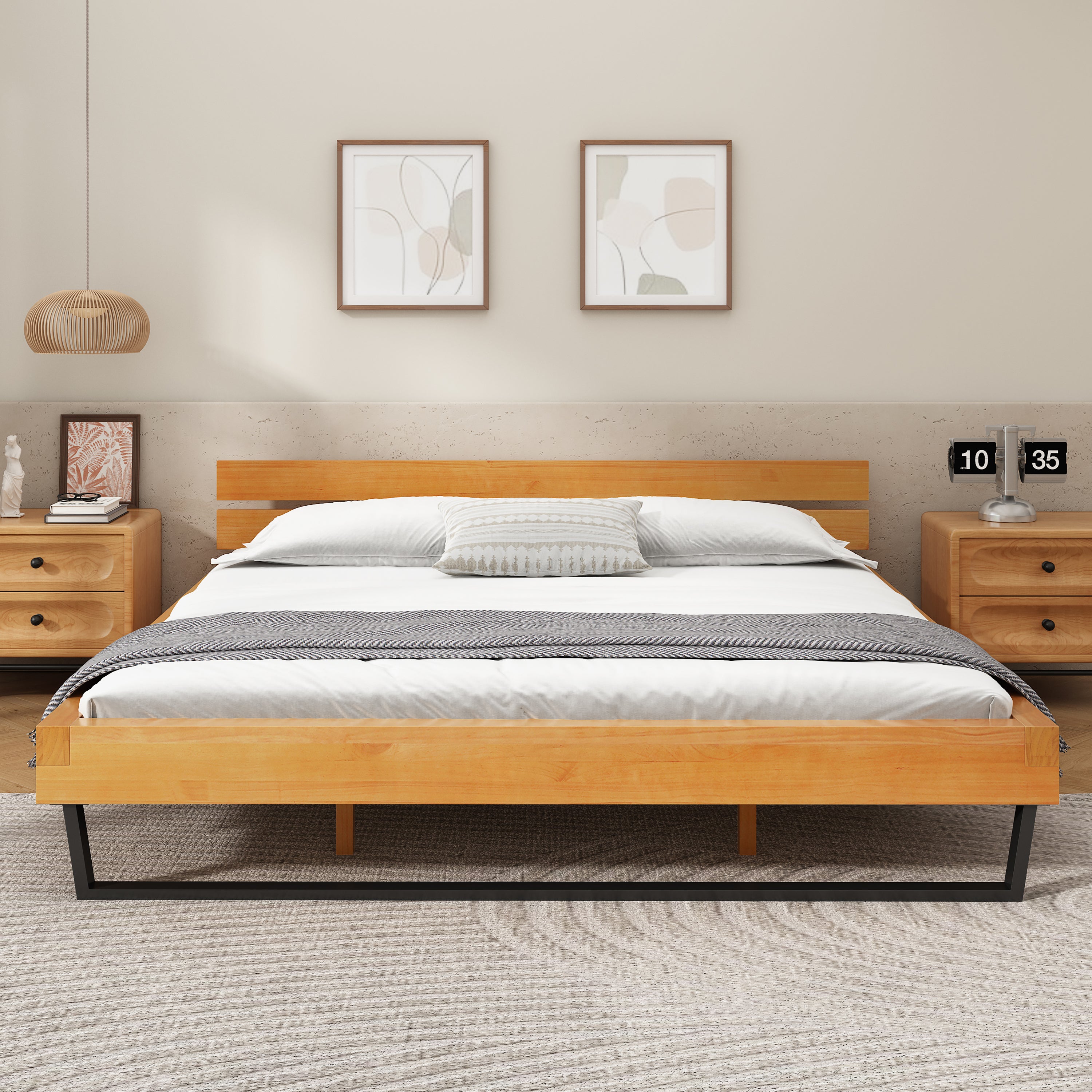 Pine Wood Bed Frame King Size