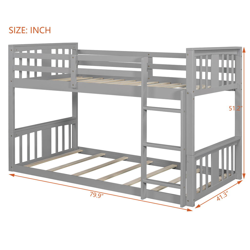 Twin Over Twin Bunk Bed with Ladder