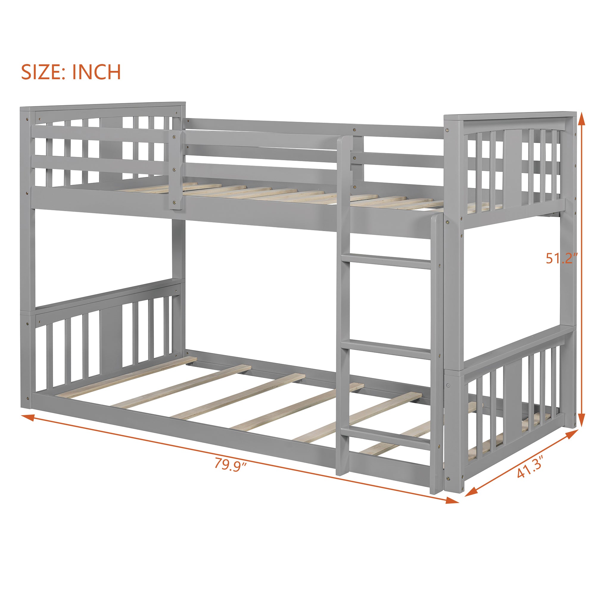 Twin Over Twin Bunk Bed with Ladder