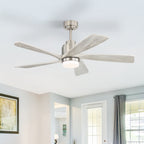52 Inch Modern Ceiling Fan With Dimmable LED Light
