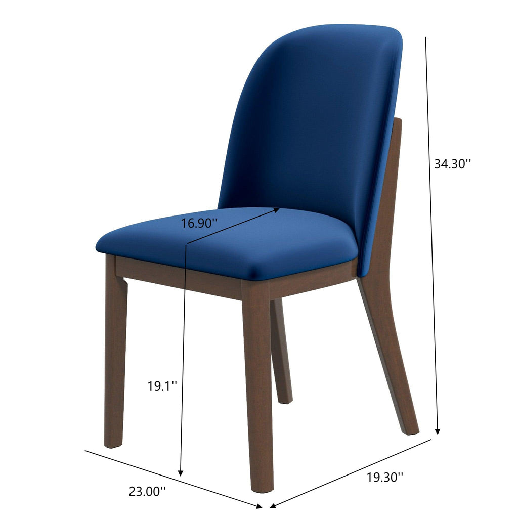 Kaitlyn Navy Blue Velvet Dining Chair Set of 2