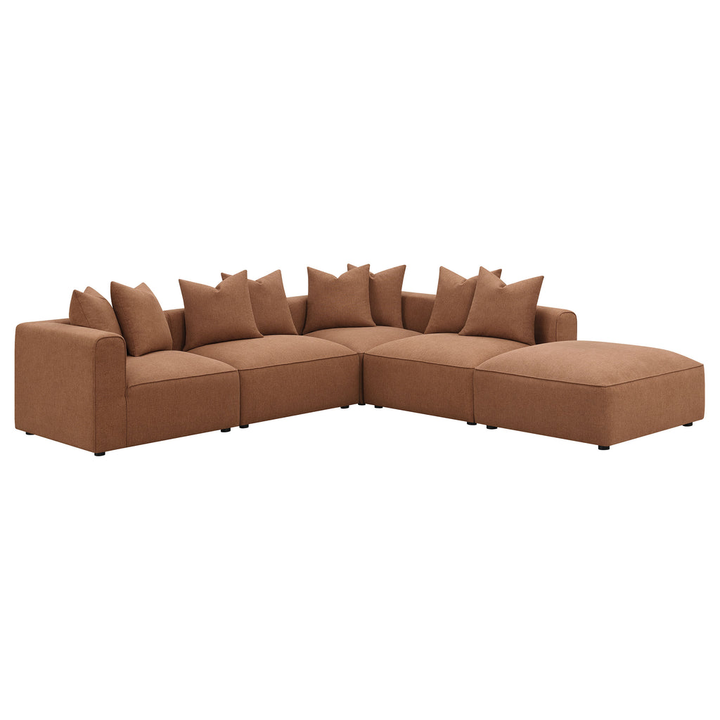 Jennifer Terracotta Square Upholstered Ottoman