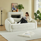 86-Inch Curved Convertible Sofa Recliner