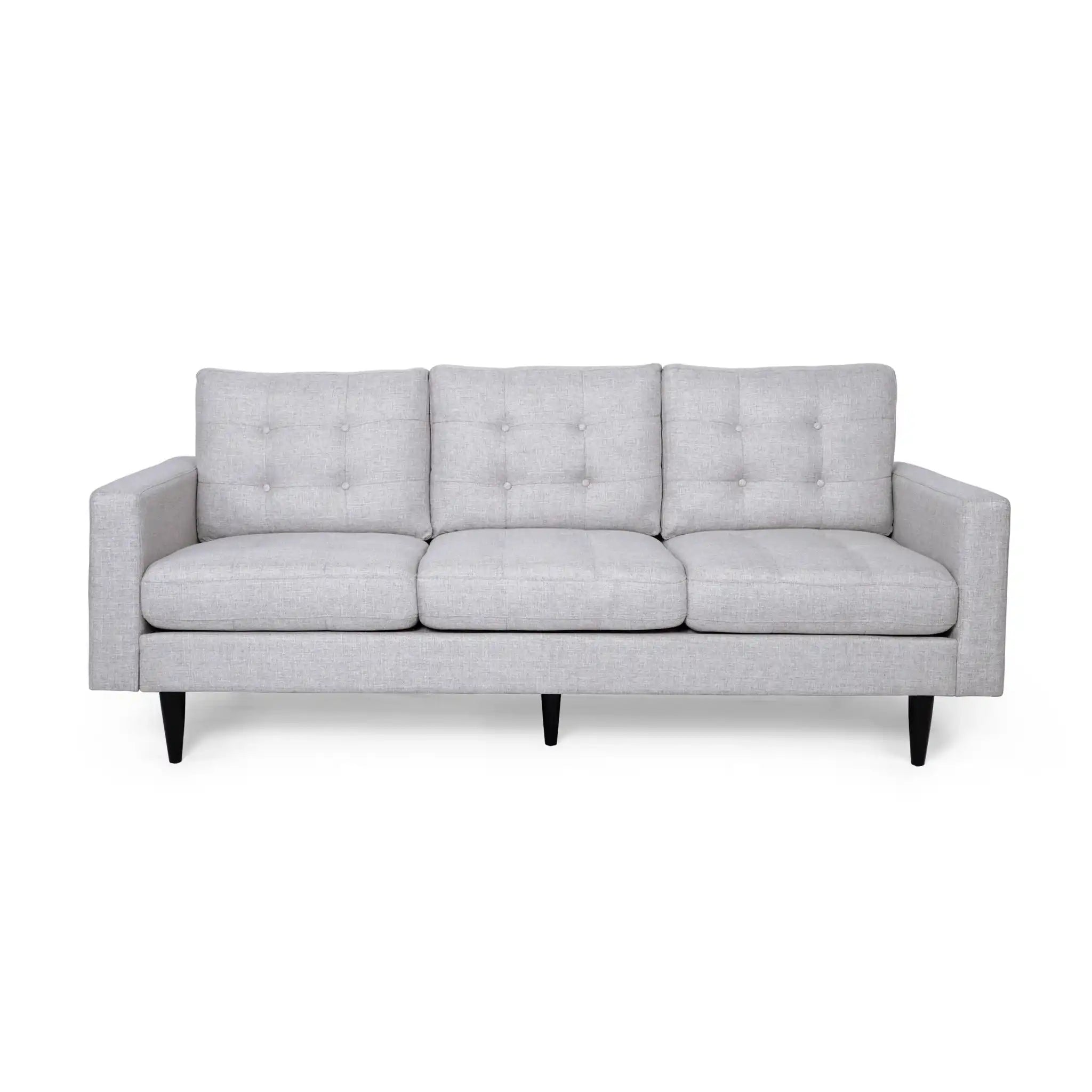 Jenny Contemporary Tufted Fabric 3-Seater Sofa