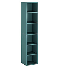 70.9" Blue 6-Tier Narrow Corner Cube Bookcase