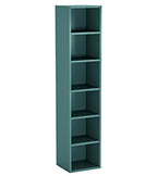 70.9" Blue 6-Tier Narrow Corner Cube Bookcase