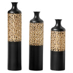 3-Piece Handcrafted Metal Floor Vase Set
