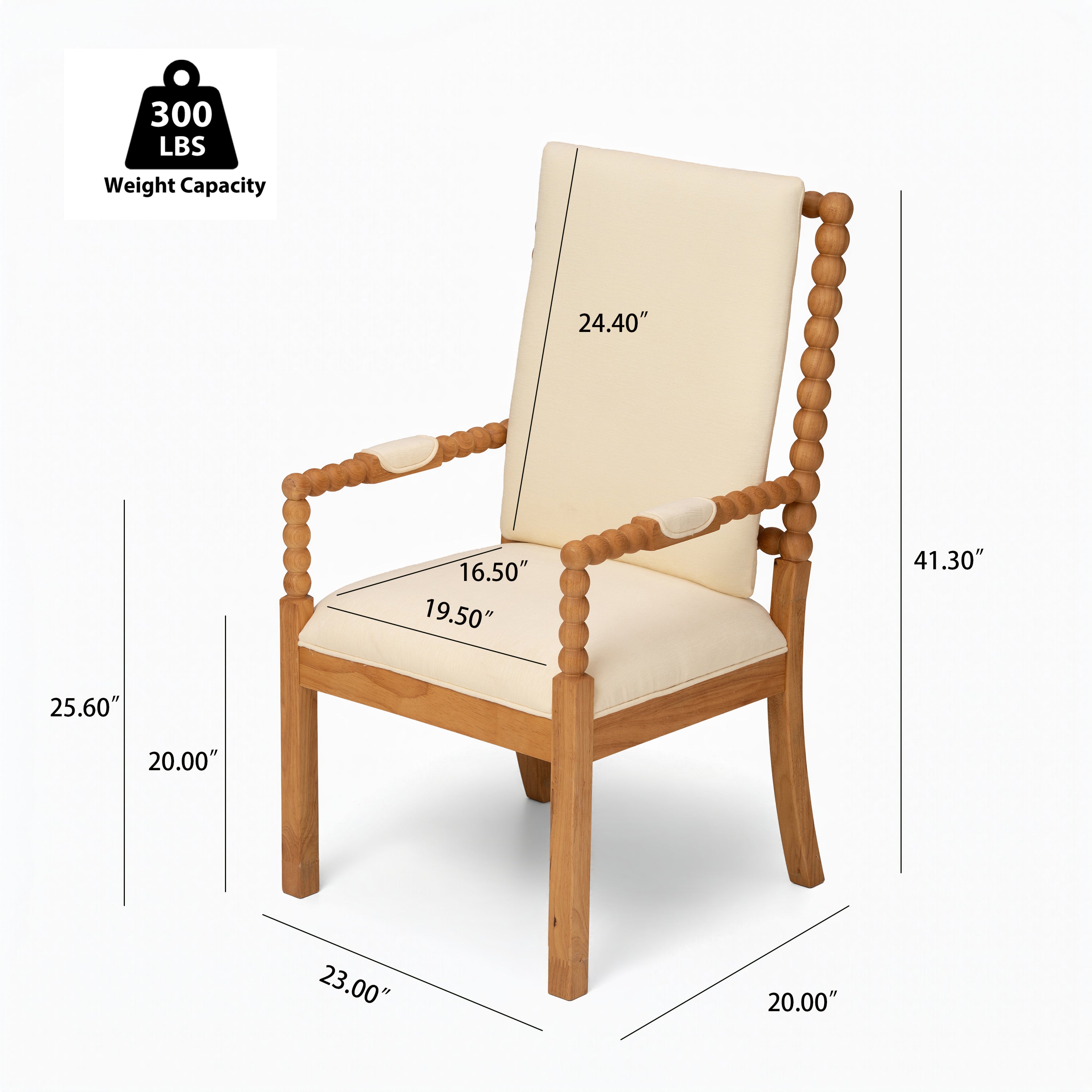 Set of 2 Rubber Wood Dining Chairs