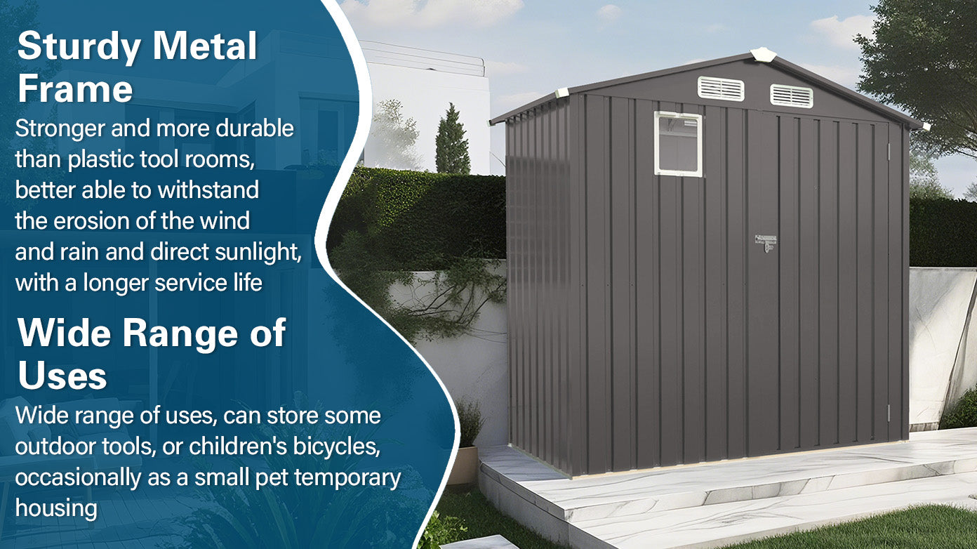 6X 3.6FT Metal Outdoor Storage Shed