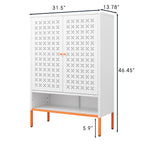 Grid Double Door Shoe Cabinet