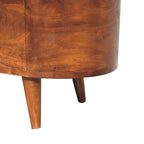 Solid Wood Chestnut Rounded Lid-Up Blanket Box