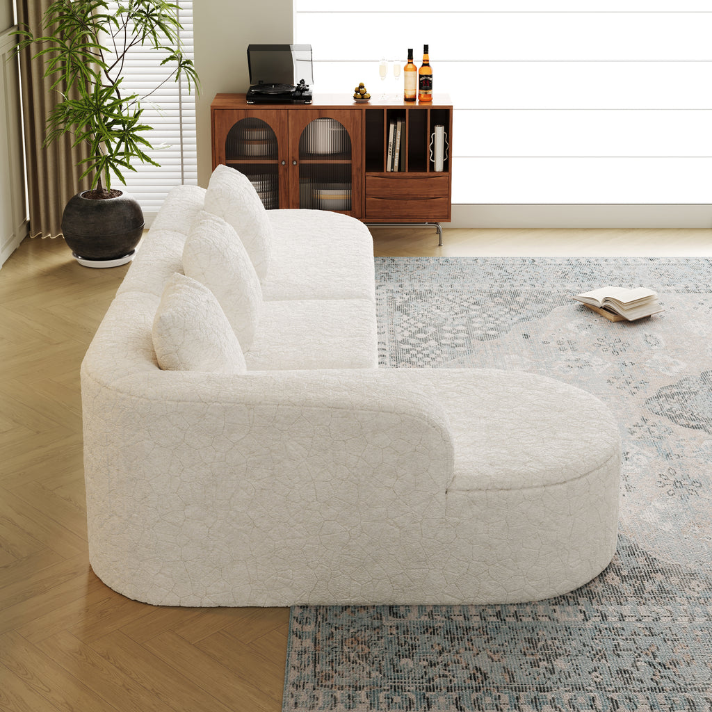 111.8-Inch L-Shaped Curved Modular Sofa