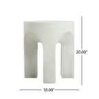 Outdoor MGO Round Top Side Table/End Table in Antique White